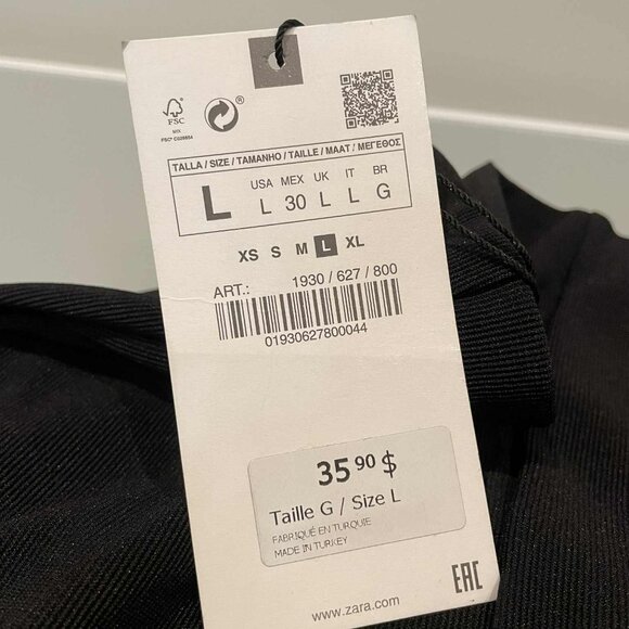 ZARA Stirrup Pant – Size L – NEW WITH TAGS - Black - Picture 9 of 9